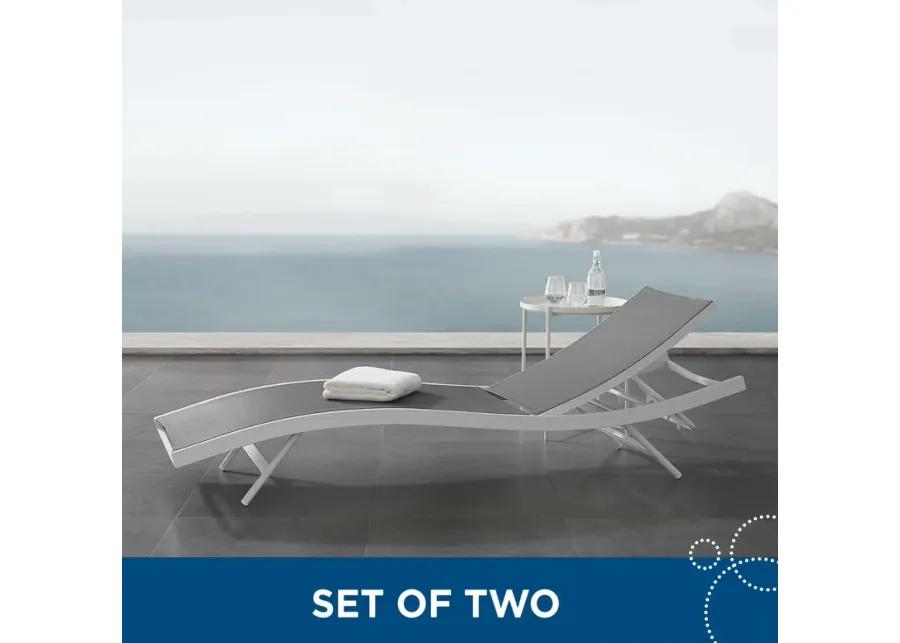 Glimpse Outdoor Patio Mesh Chaise Lounge Set of 2