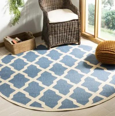 LINDEN 122 Collection LND122M-6R Blue / Creme 6'-7" X 6'-7" Round