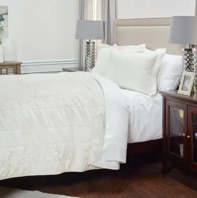 Camilla Matelasse King Solid Texture Ivory  Quilt