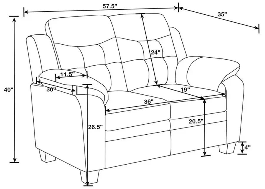 Finley Tufted Upholstered Loveseat Black