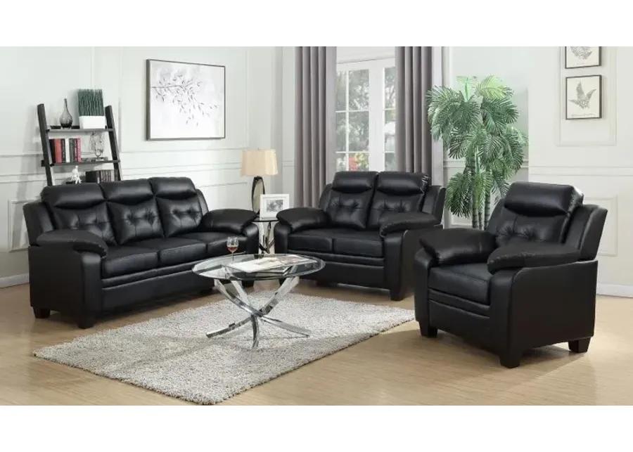 Finley Tufted Upholstered Loveseat Black