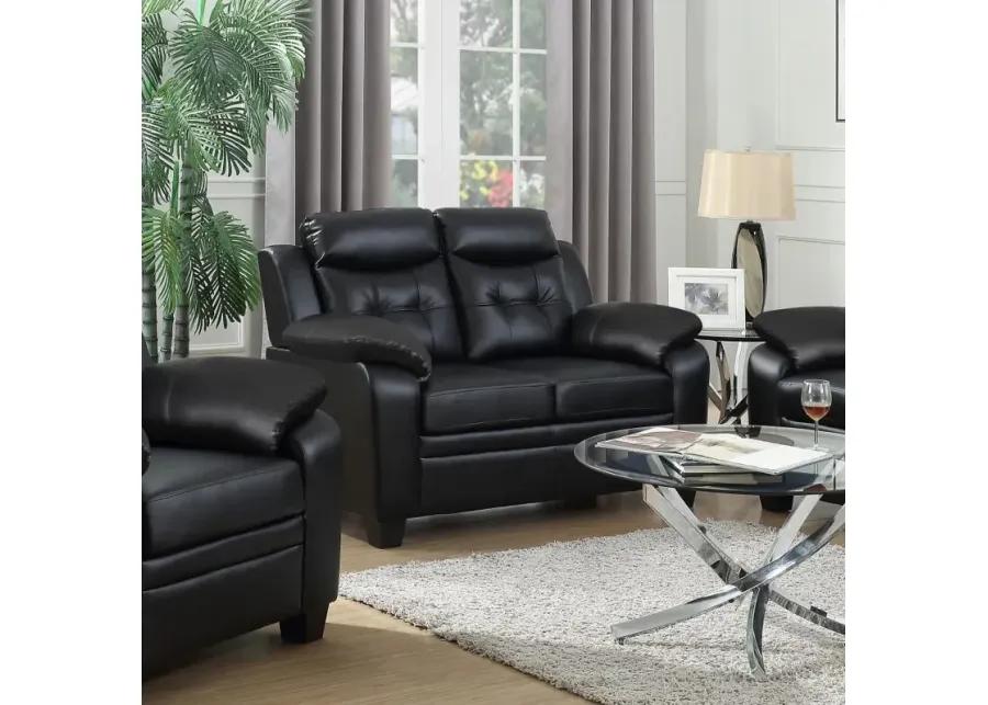 Finley Tufted Upholstered Loveseat Black