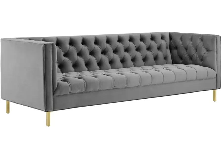 Delight Tufted Button Performance Velvet Sofa