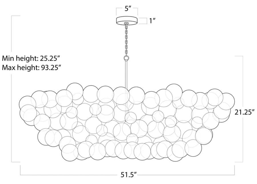 Bubbles Chandelier Linear (Clear) Natural Brass