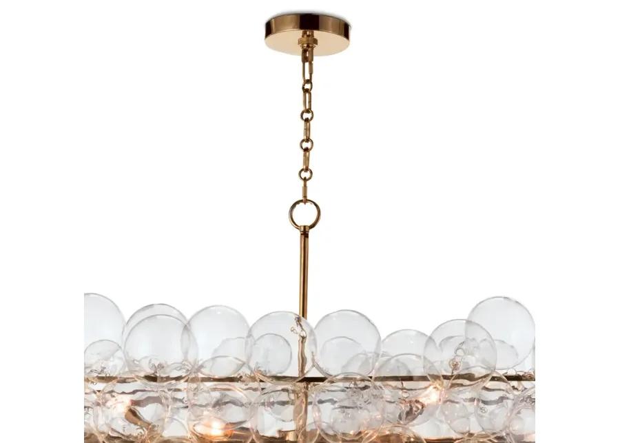 Bubbles Chandelier Linear (Clear) Natural Brass