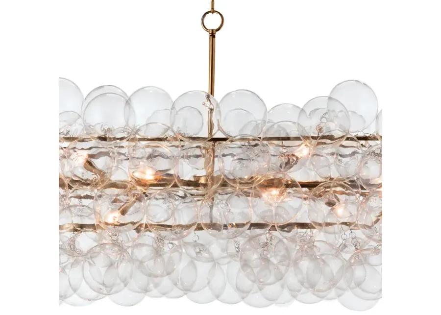 Bubbles Chandelier Linear (Clear) Natural Brass