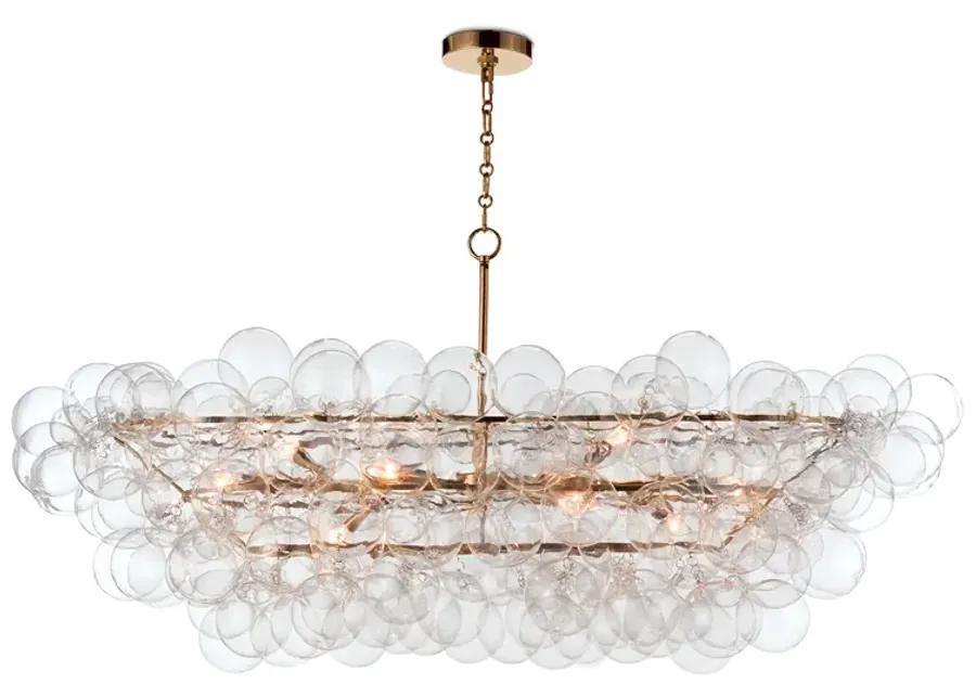 Bubbles Chandelier Linear (Clear) Natural Brass