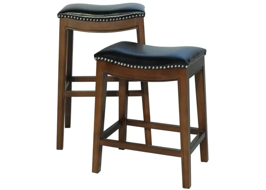 Elmo KD Bonded Leather Counter Stool, Black