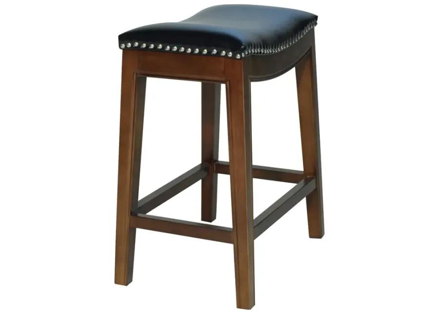 Elmo KD Bonded Leather Counter Stool, Black