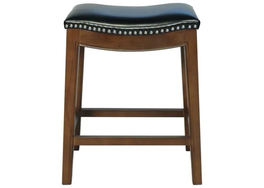 Elmo KD Bonded Leather Counter Stool, Black