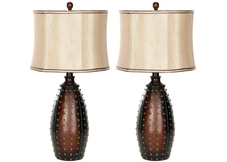 Santa 28.5-Inch H Fe Faux Leather Lamp - Set of 2