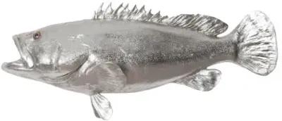 estuary cod fish wall sculpture, resin, silver leaf