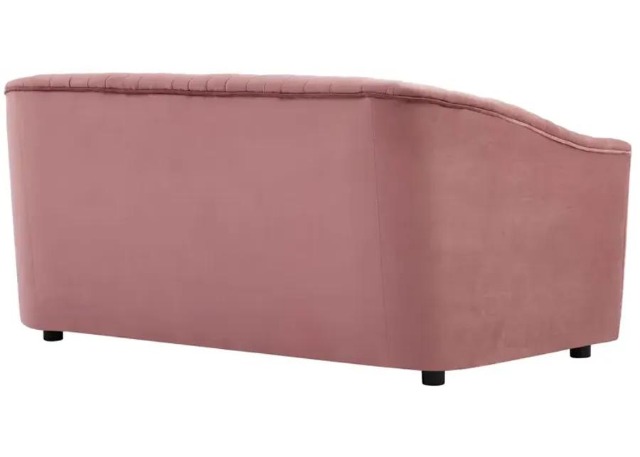 Announce Performance Velvet Channel Tufted Loveseat