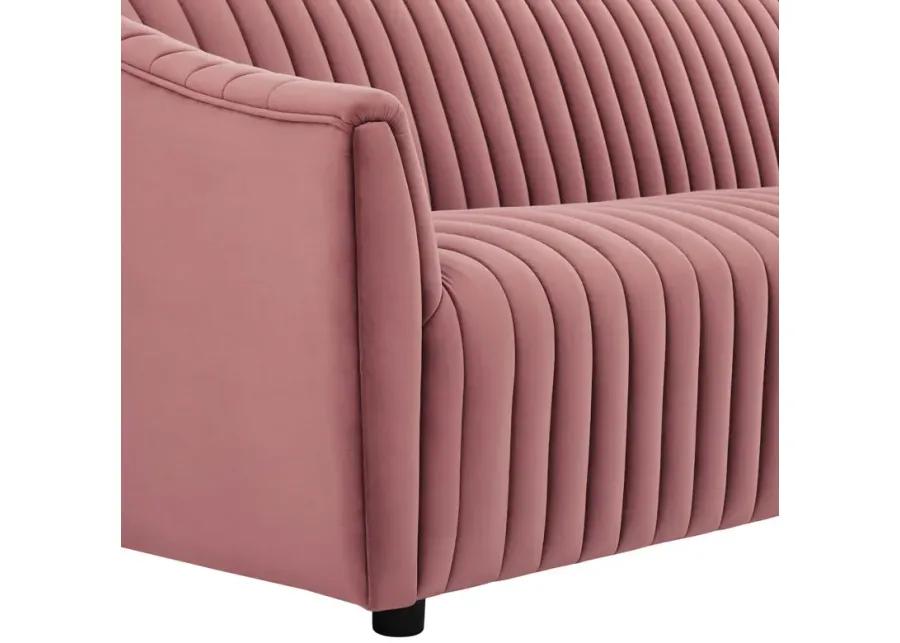 Announce Performance Velvet Channel Tufted Loveseat