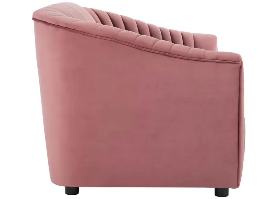 Announce Performance Velvet Channel Tufted Loveseat