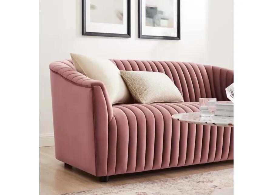 Announce Performance Velvet Channel Tufted Loveseat