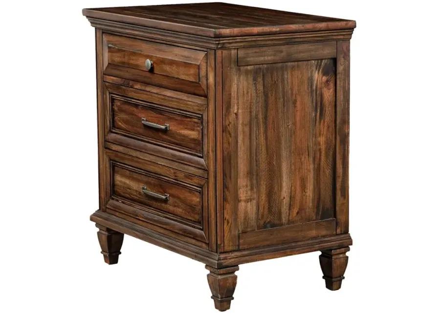 Avenue 3-drawer Nightstand Weathered Burnished Brown