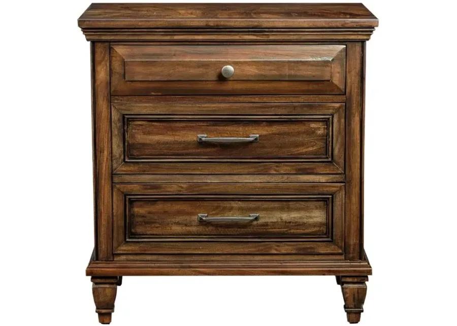 Avenue 3-drawer Nightstand Weathered Burnished Brown