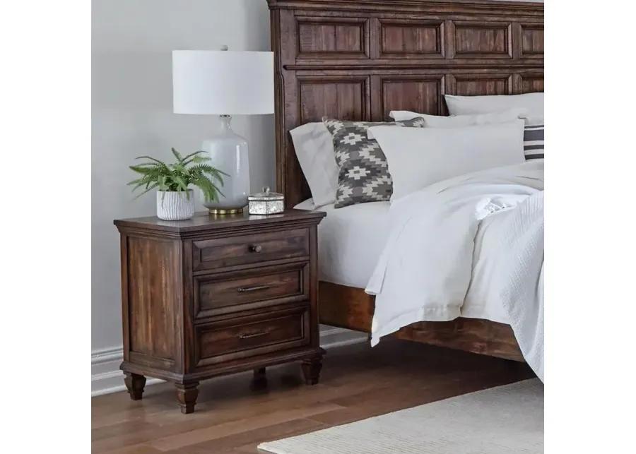 Avenue 3-drawer Nightstand Weathered Burnished Brown