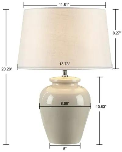 INK+IVY Anzio Cream Ceramic Table Lamp