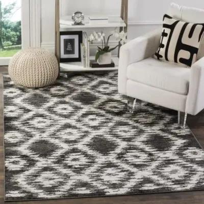 Adirondack Contemporary Charcoal / Ivory 9' X 12' Powerloomed Rug