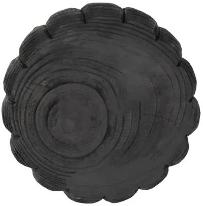 Wood, 9" Scalloped Bowl, Black