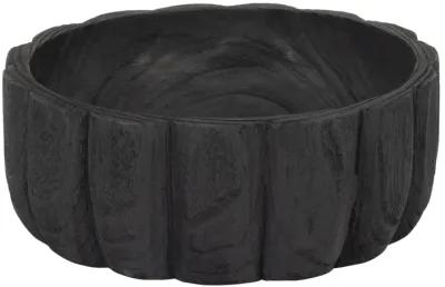 Wood, 9" Scalloped Bowl, Black