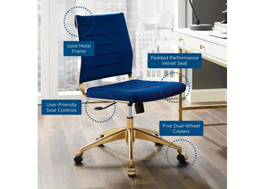 Jive Armless Mid Back Performance Velvet Office Chair