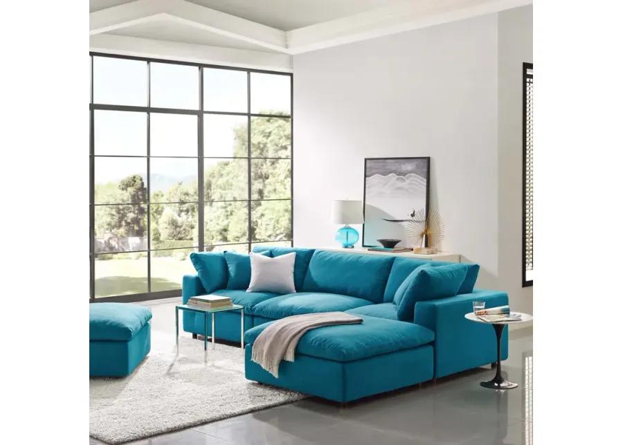 Commix Down Filled Overstuffed 4 Piece Sectional Sofa Set