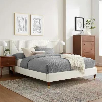 Yasmine Channel Tufted Performance Velvet King Platform Bed