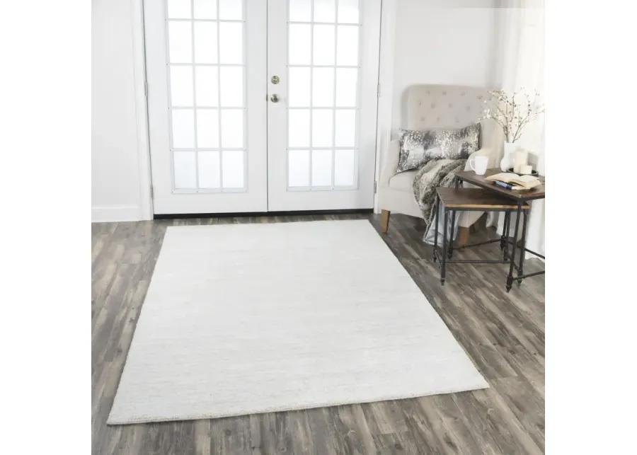 Grand Haven Silver Solid Wool/Tencel 8' x 10' Rectangle Rug