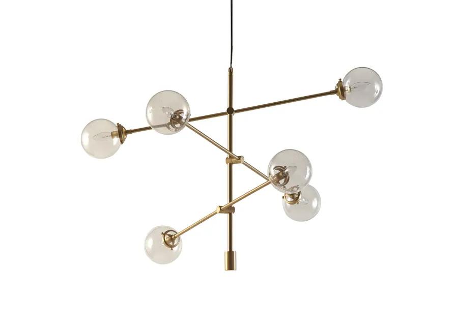 INK+IVY Cyrus Gold 6-Globe Light Architectural Metal Chandelier