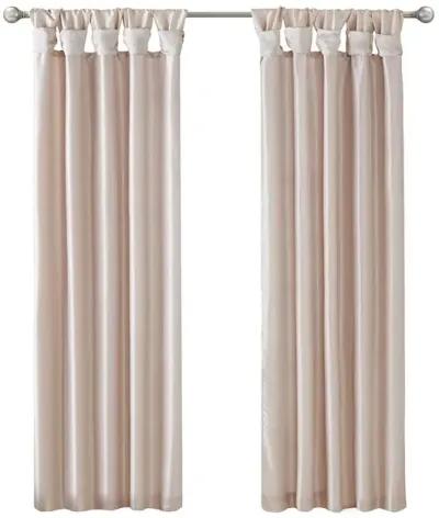 Madison Park Emilia Blush Twist Tab Lined Window Curtain Panel