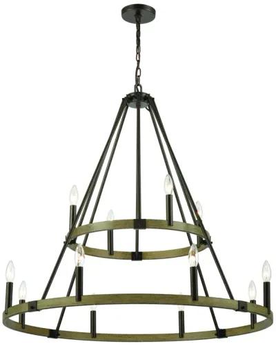 Transitions 36" Wide 12-Light Chandelier - Oil Rubbed Bronze