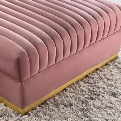 Sanguine Channel Tufted Performance Velvet Sectional Ottoman