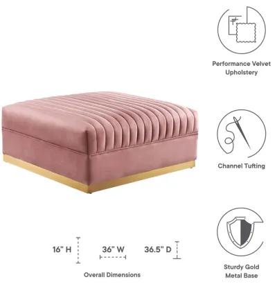 Sanguine Channel Tufted Performance Velvet Sectional Ottoman