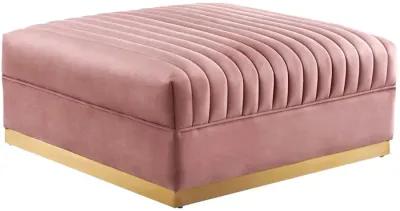 Sanguine Channel Tufted Performance Velvet Sectional Ottoman