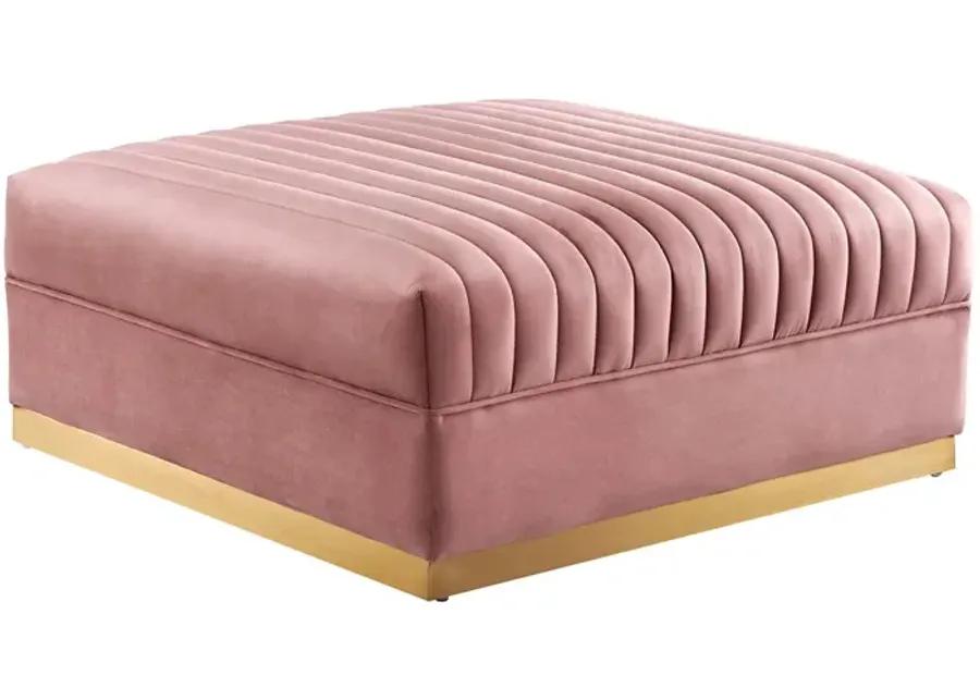 Sanguine Channel Tufted Performance Velvet Sectional Ottoman