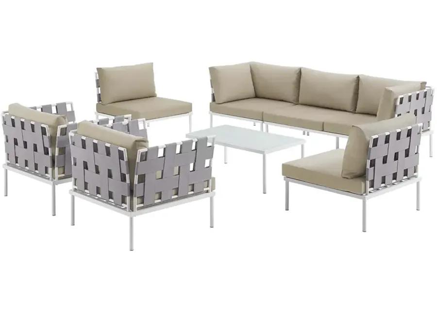 Harmony 8 Piece Outdoor Patio Aluminum Sectional Sofa Set