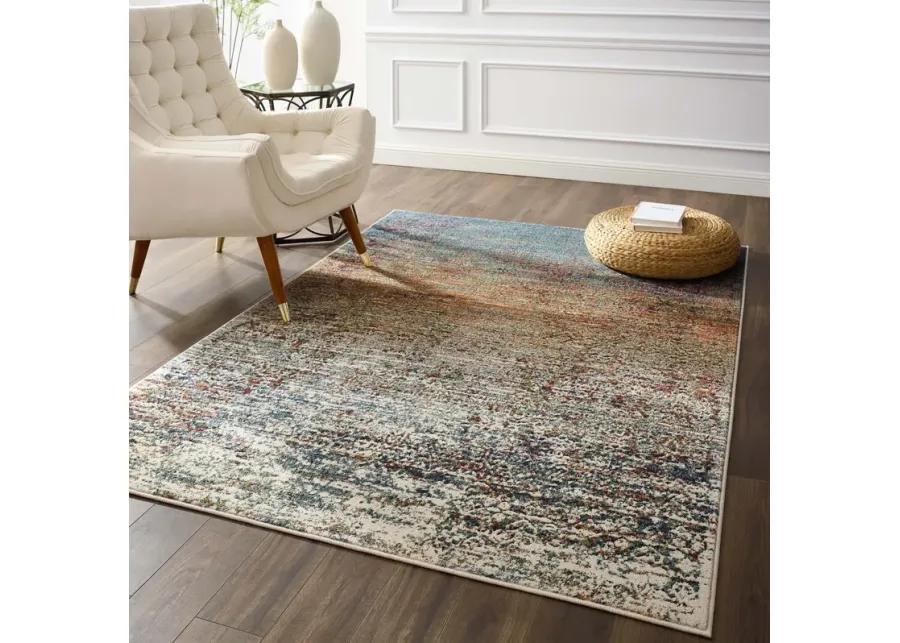 Tribute Jacinda Rustic Distressed Vintage Lattice 5x8 Area Rug