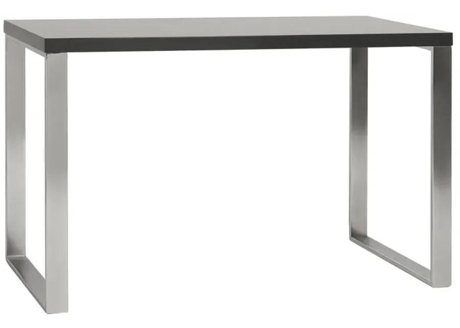 Dillon Desk in Gray with Polished Stainless Steel Base