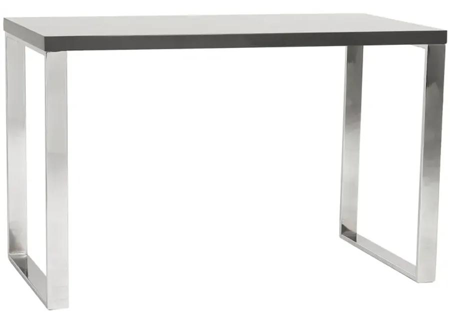 Dillon Desk in Gray with Polished Stainless Steel Base