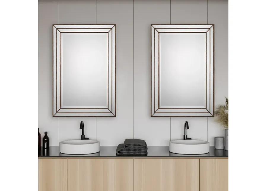 Biloxi Bronze Grooved Wall Mirror