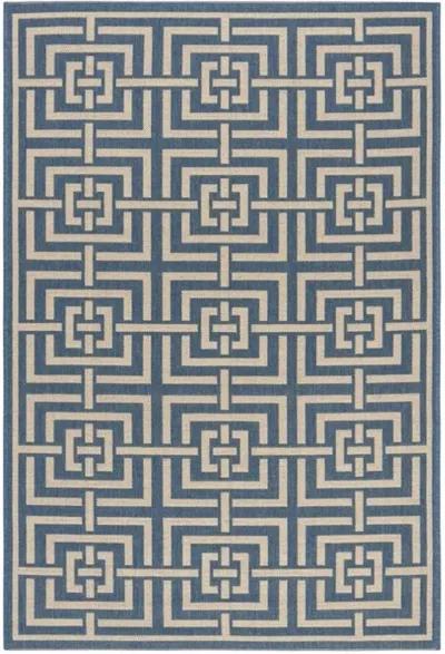 Safavieh BEACH HOUSE Collection BHS128M-8 Blue / Creme 8' X 10'