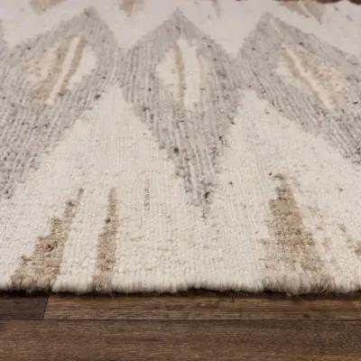 Nova Beige/Ivory  Hand Spun Wool/Cotton 5' x 7'6" Rectangle Rug