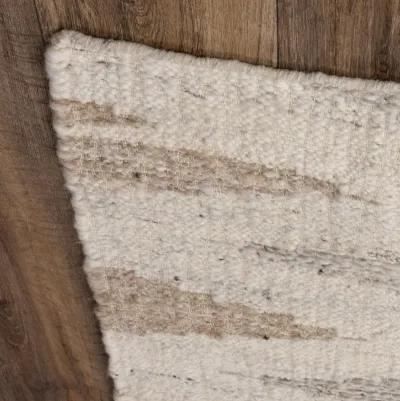 Nova Beige/Ivory  Hand Spun Wool/Cotton 5' x 7'6" Rectangle Rug