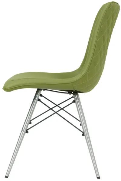 Blaine Faux Leather Dining Side Chair Stainless Steel Legs, Cactus - Set of 2