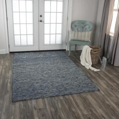 Berkshire Blue stripes Wool 5' x 7'6" Rectangle Rug