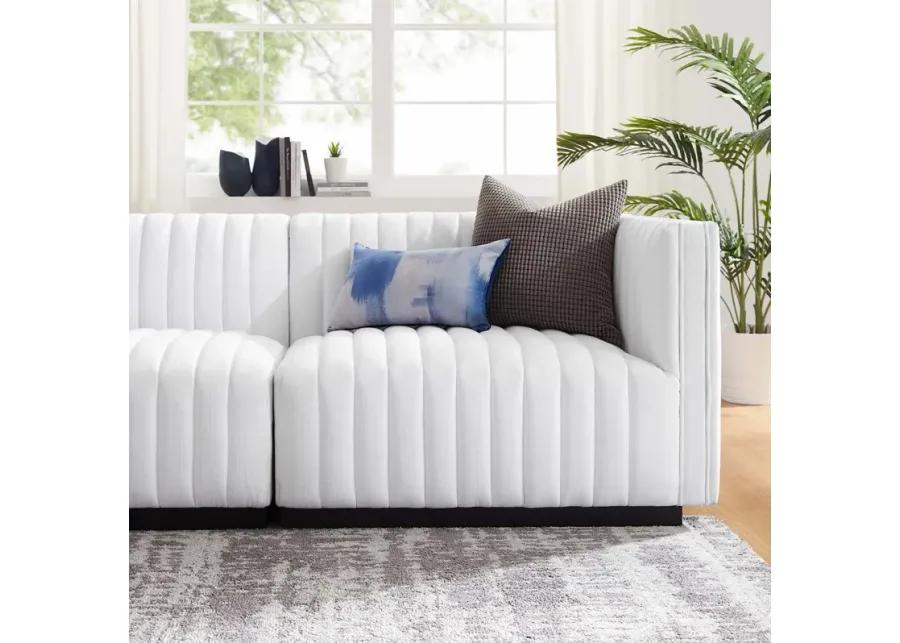 Conjure Channel Tufted Upholstered Fabric Sofa