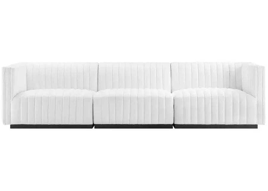 Conjure Channel Tufted Upholstered Fabric Sofa